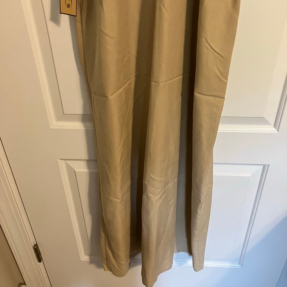 Directives VTG Overall Dress M Khaki Tan Side Buttons Maxi Length Lyocell Blend - Picture 7 of 11